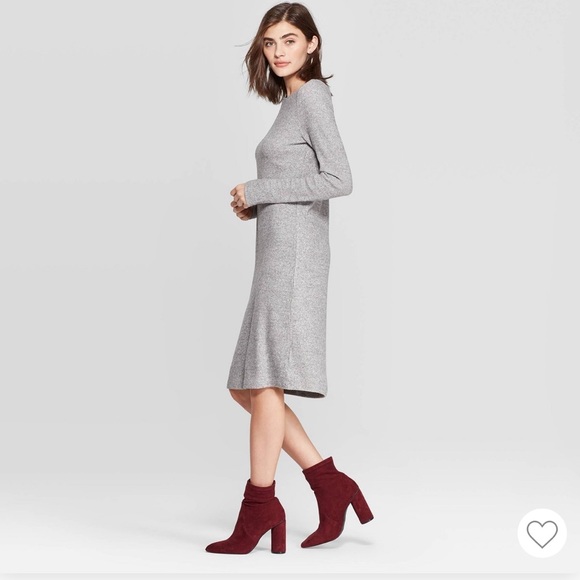 Long Sleeve Rib Knit Dress - Picture 3 of 4